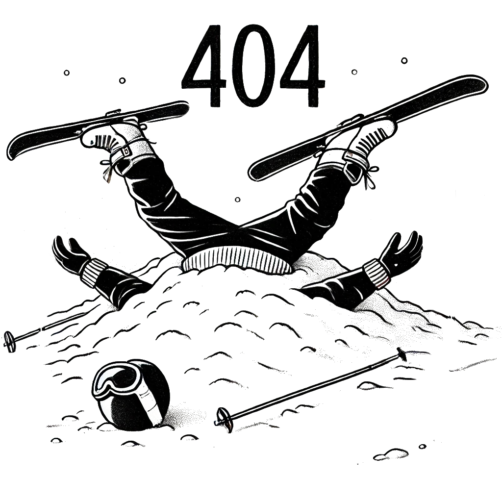 Fallen skier ilustration